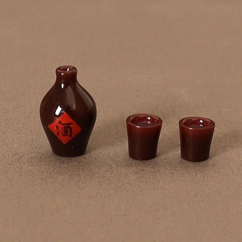 1Impostare1:12 Barattolo per vino in miniatura per casa delle bambole, retrò, cinese, bicchiere per vino, modello, decorazione per cucina, giocattolo, accessori per casa delle bambole