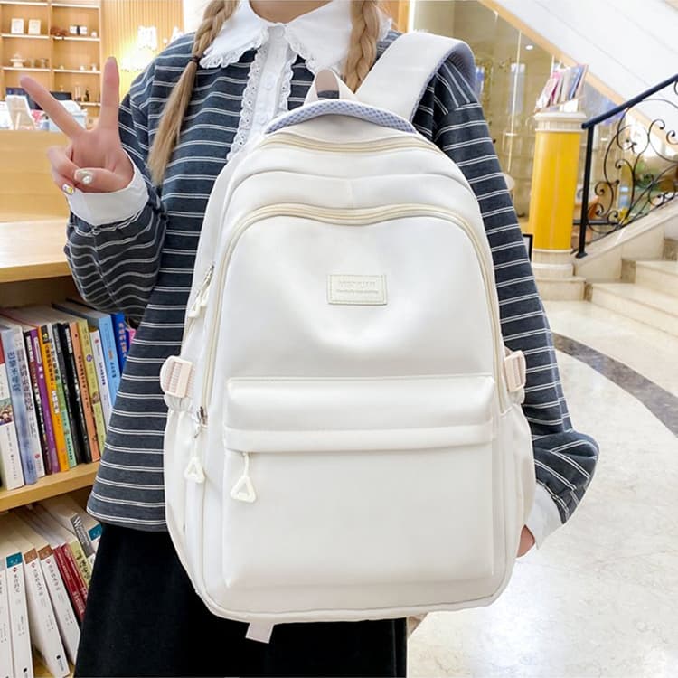 Three-piece nylon backpack student bag