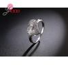 Romantic Trendy Rings For Women Heart Shape Full Clear Cubic Zircon 925 Sterling Silver Color Wedding Anniversary Rings Bijoux