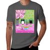 French Press Coffee Cats TShirt Stylish Print Short Sleeve Tee