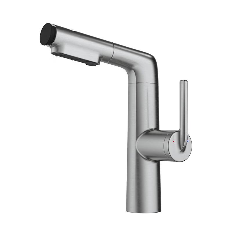 TLXT Gunmetal Gray Pull-Out Kitchen Faucet