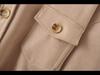 Women's Suede Lapel Jacket & Elastic Waist Straight Pants Set