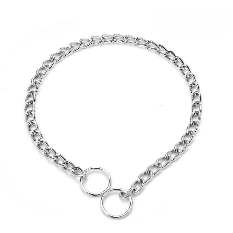 Triple Iron Chain Double Circle Necklace for Poodles and Golden Retrievers