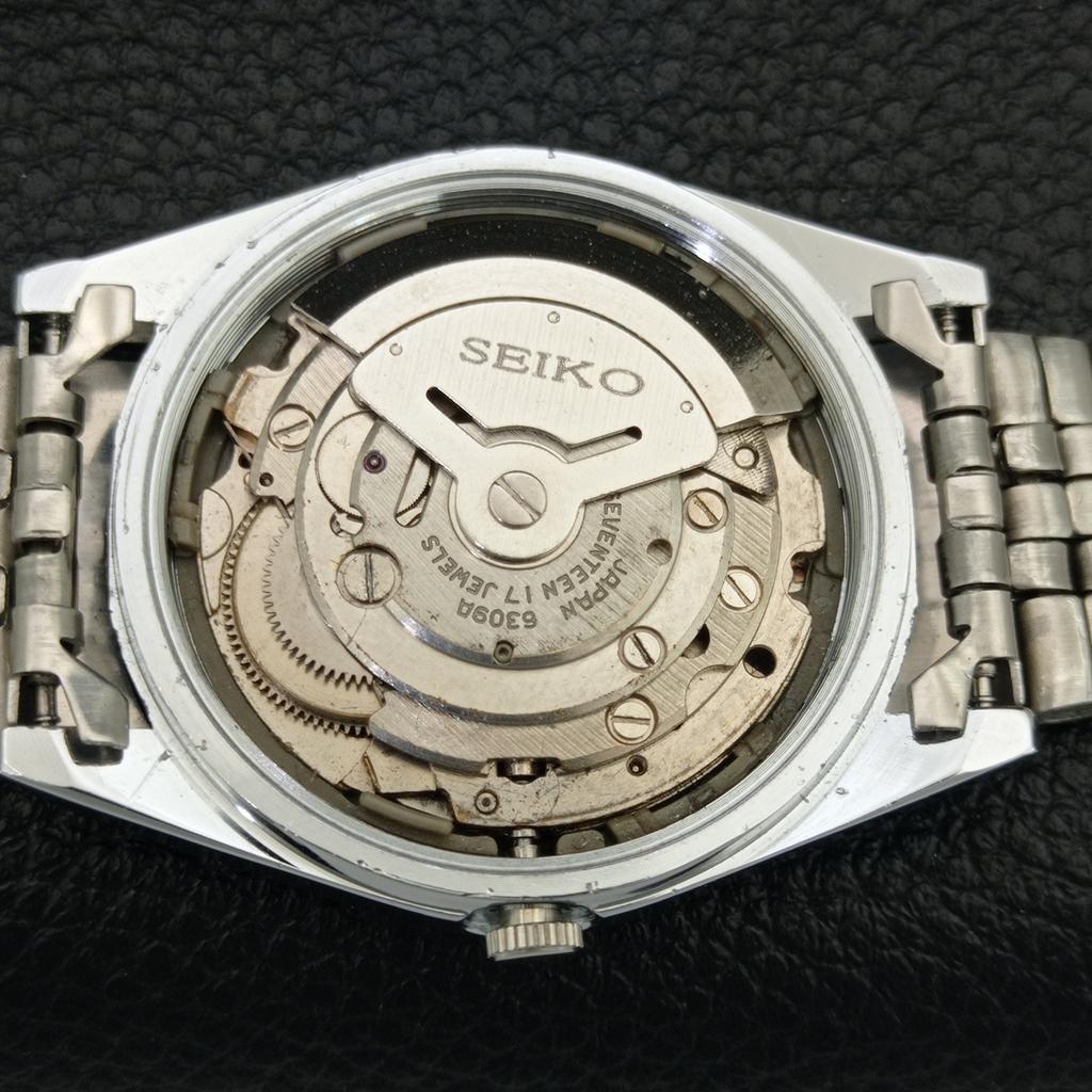 VINTAGE SEIKO 5 AUTOMATIC 6309A REFURBISHED JAPAN MENS SILVER WATCH A442837-1