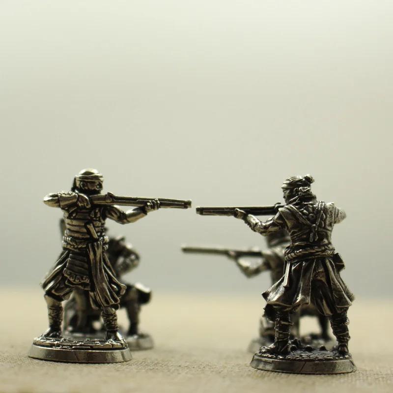 Brass Metal Board Games Japanese Samurai Figurines Miniatures Gunmen Soliders Toy Models Statues Desk Ornament