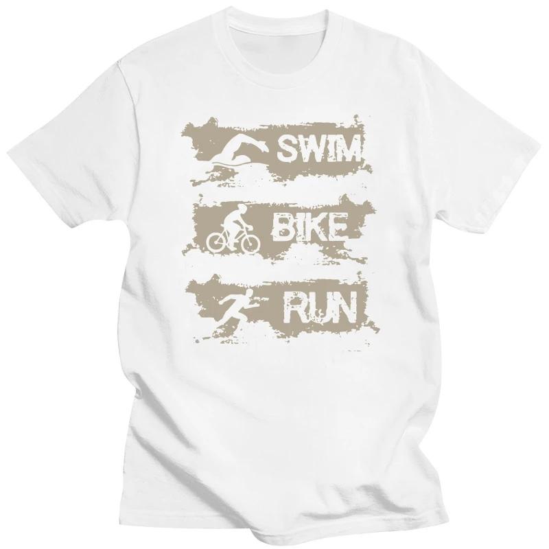 

Футболки для плавания, велогонки, бега, триатлона, с рисунком, хлопковая уличная одежда, с коротким рукавом, подарки на день рождения, летний стиль, футболка для мужчин XXXXXL