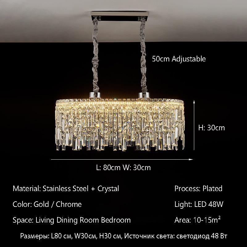 Luxury Nordic Lustre Crystal LED Chandelier Indoor Ceiling Pendant Light Villa Living Dining Room Bedroom Hanging Decor Lighting