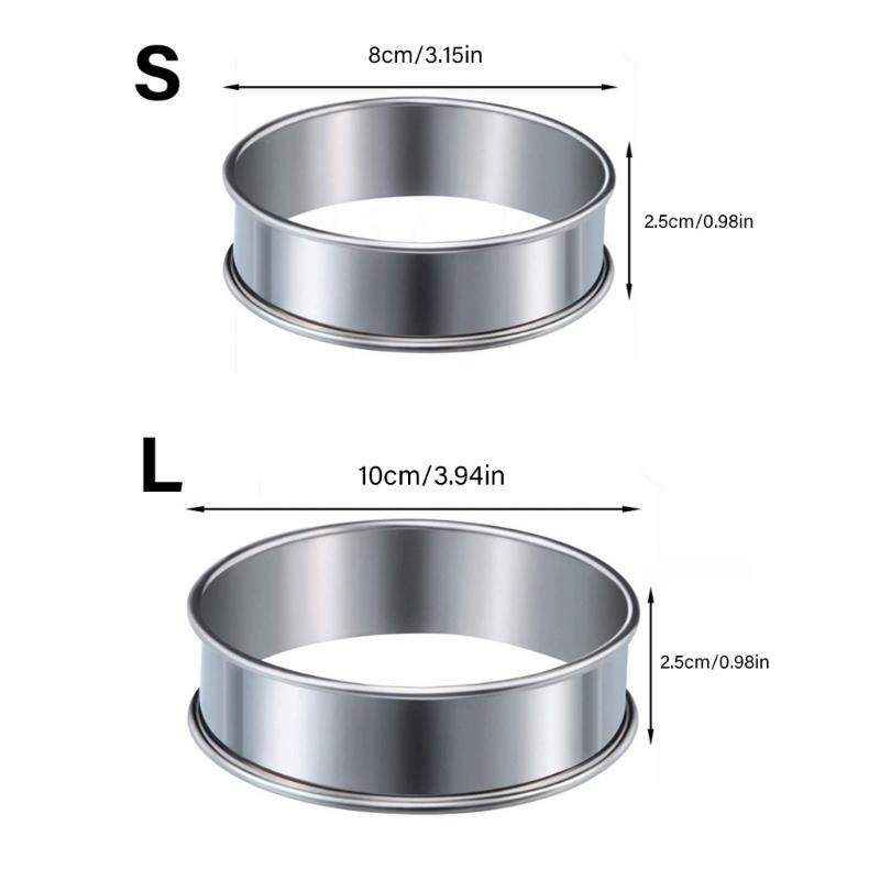 Home Baking Muffins and Tarts Rings Practical Stainless Steel Nonstick Baking Rings for Muffins Crumpet and Tarts