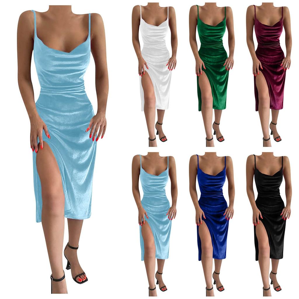Women's Casual  Fashion Sexy Slim Slit Sling Dress