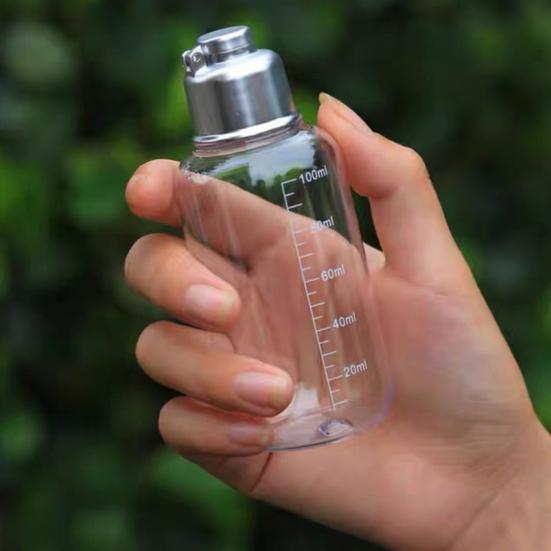 1/2/4Pcs 100ML Clear Fishing Storage Bottle with Scale Transparent Refillable PET with Empty Sealed Vial Liquid Container Fishing Accessories