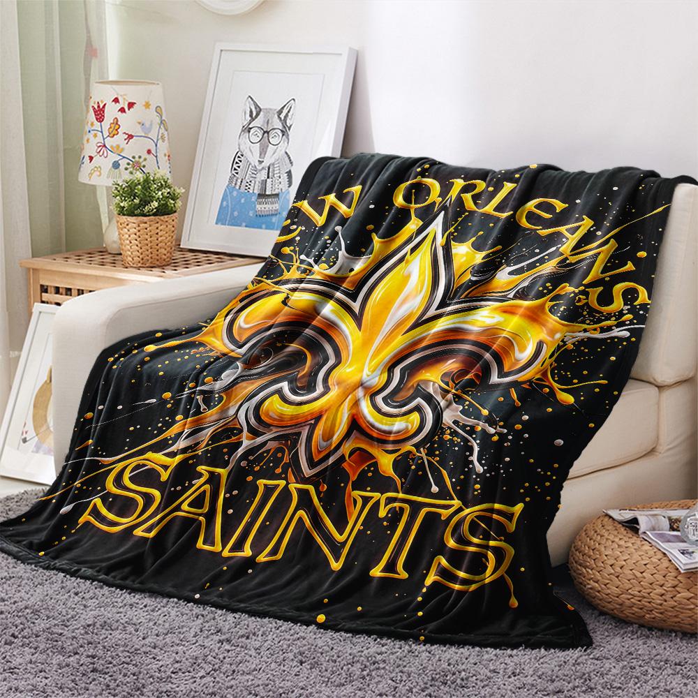 New Orleans Saints Flannel Blanket, High quality Comfortable for All Seasons, Home Decor, Warmth and Comfort