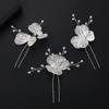 Poetic Bridal Hairpiece: Handmade European Pearl & Copper Butterfly Flower Clip