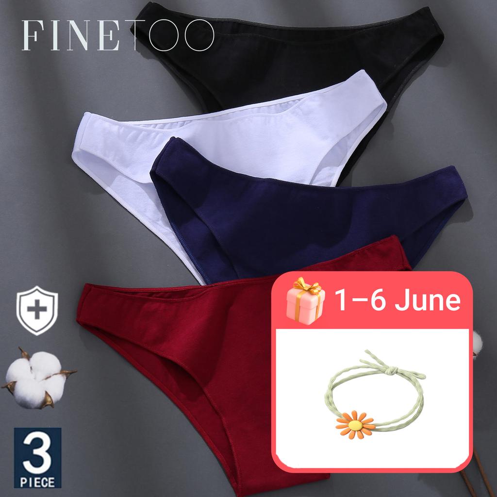 FINETOO 3PCS/Set M-XXL Bragas Mujeres Lencería de algodón Mujer Ropa  interior Sexy Femme Ropa interior Chicas Panty de pantalón 7 colores  sólidos comprar a buen precio — entrega gratuita, reseñas reales con