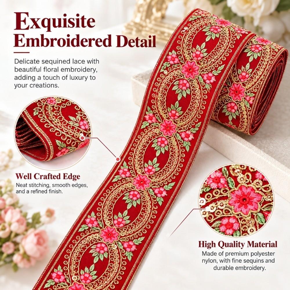 Gold Thread Sequins Sequin Lace Trim 4.5cm Width Clothing Lace Webbing For Sewing Accessories