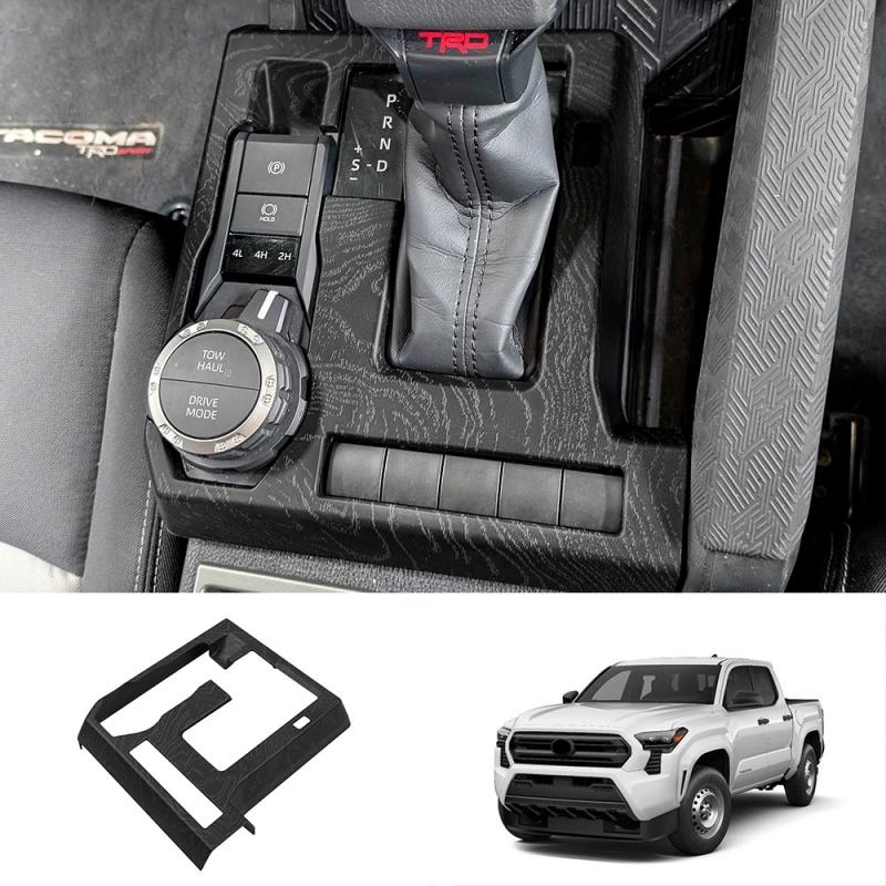 LHD For TOYOTA TACOMA 2024 2025 ABS Black Wood Central control window lift center control gear shift panle meter AC vent cover