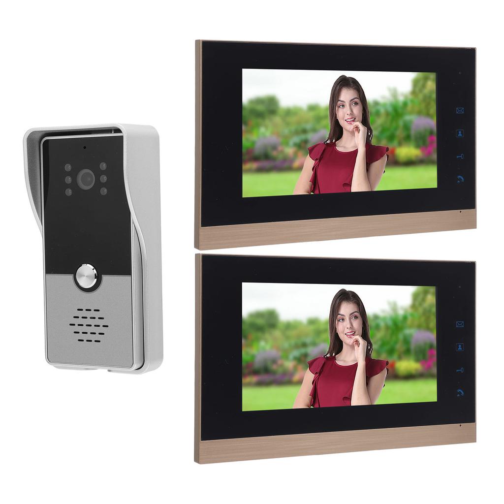Wired Video Intercom System 7in Visual Intercom Doorbell System with Camera 6 Infrared Lights for Villa Home Apartment