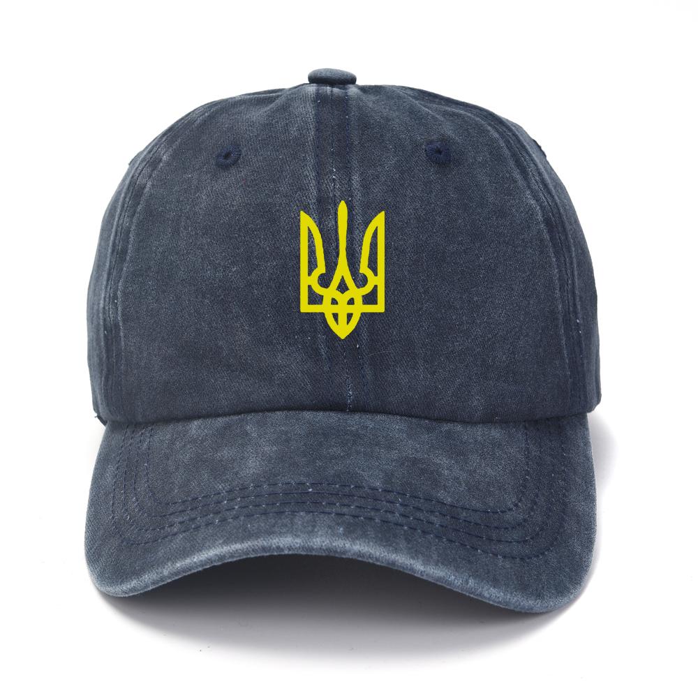 New Ukraine Washed Cotton Print Retro Unisex  Emblem Popular Baseball Cap Outdoor Sports Adjustable Sunshade Hat