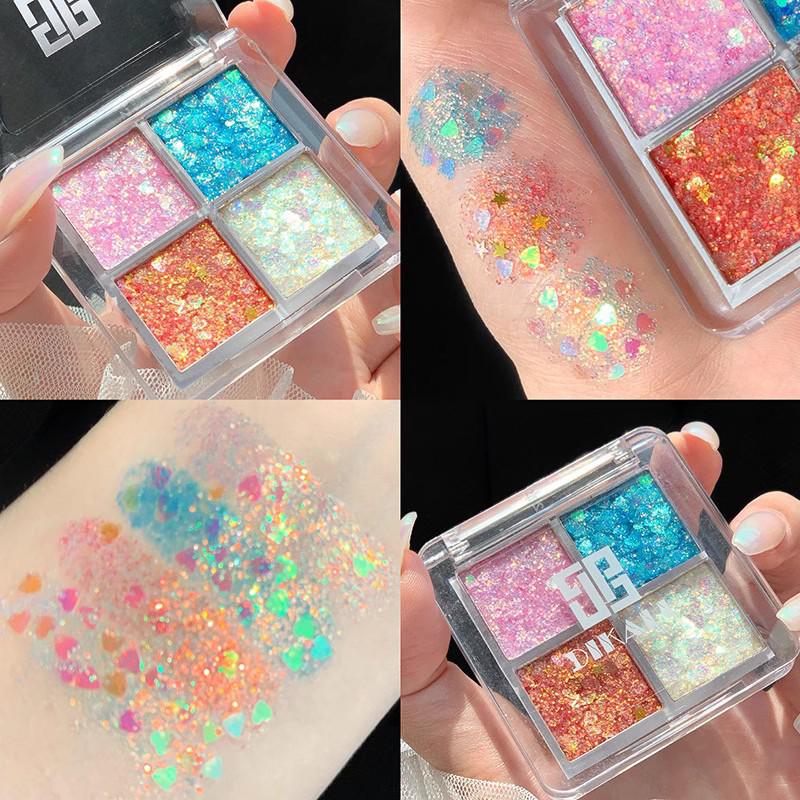 Xibei June 1 Stage Makeup: 12-Color Student Eyeshadow Palette with Pearlescent and Glitter Finish