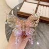 Colorful Liquid Butterfly Hair Claw Claw Clip Acrylic Butterfly Crab Clip Headwear Hair Accessories Large Shark Clip Women