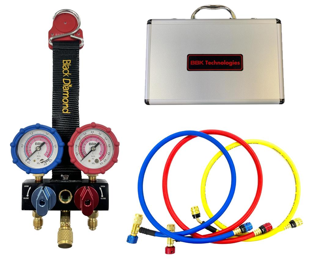 BBK Mini Manifold Set with Sight Glass Valve Rotary Hose Set (ECO 90cm) SGM-ER