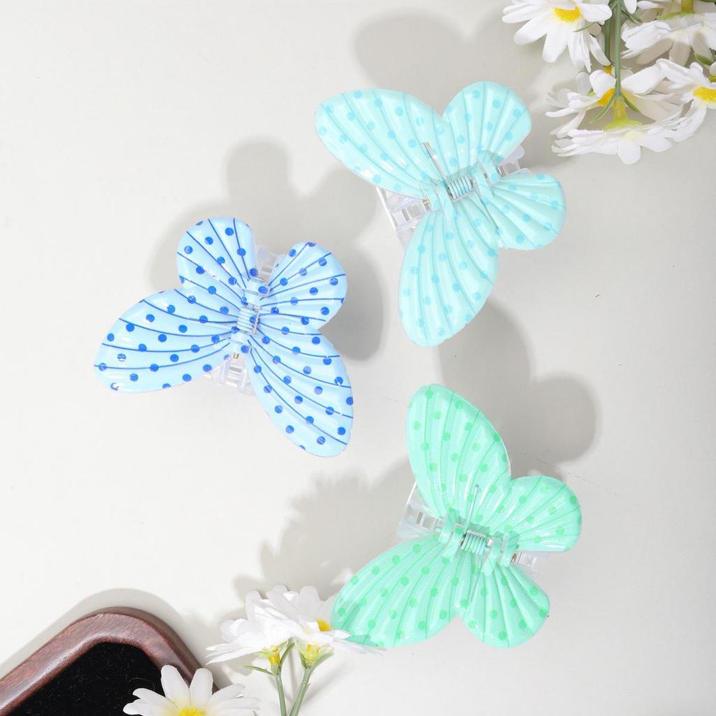 Farbverlauf Mattierter Schmetterlings-Klaue Clip - Wellen-Design Hochsteckfrisur Haifisch-Clip