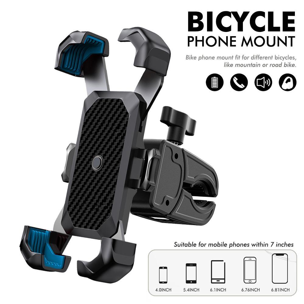 

Universal Bike Motorcycle Handlebar 360° View Phone Stand Bicycle Cellphone Shockproof Bracket for 4.7-7 inch Mobile Phone Holder чорний