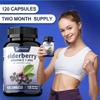 Pslalae Elderberry Capsules, Containing Vitamin C, Vitamin D3 Extract, Immune Support, and Antioxidant Supplement.