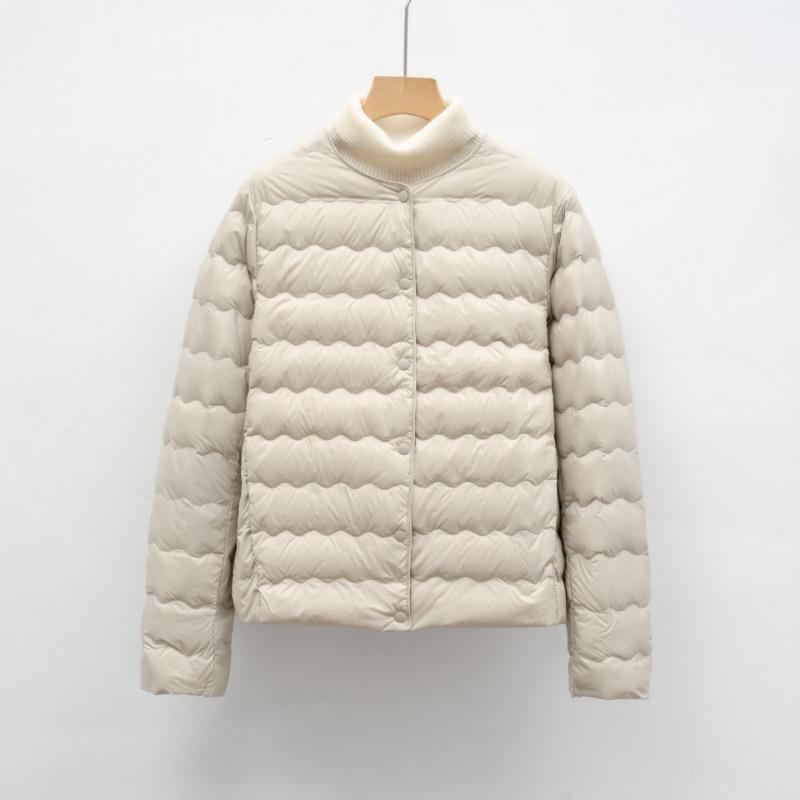 

Пуховик новый национальный стандарт 90 пух универсальный круглый вырез простой волнистый узор осенне-зимняя куртка пуховик женский XL
