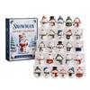 Snowman Christmas Advent Calendar with Acrylic 2D Snowman Hanging Ornaments