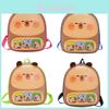Cartoon Capybara Kids Backpack With Breathable Pvc Material For Preschool And Toddler School Use
