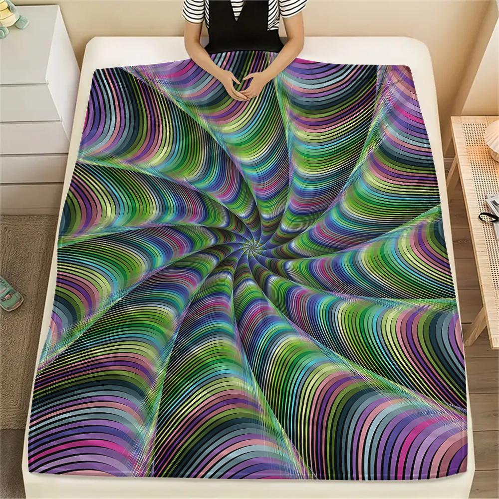 1Pc 3D Illusion Print Flannel Blanket, High Quality Comfortable for All Seasons, Home Decor, Warmth and Comfort, Perfect for Christmas Gifts