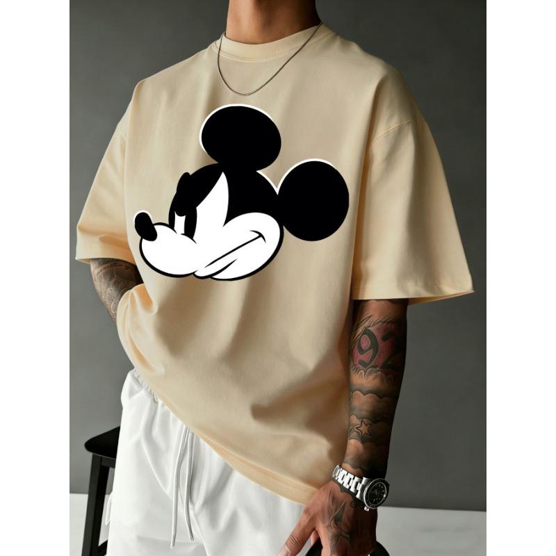 Mickey Mouse Printed Men's T-Shirt Summer Casual Cute Cartoon Short Sleeve Top Men's Clothing Y2k Clothes Tee