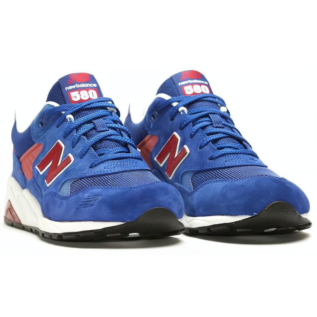 New Balance NB 580 Suede, Textile Breathable, Lightweight Coverage Low top Casual Running Shoes Men's Blue D Width MRT580LA(D)