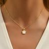 Women Simple Fashion Lucky Five Petal Flower Single Pendant Clavicle Necklace