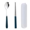 Portable Candy Color Stainless Steel Cutlery Set: Fork, Chopsticks, Spoon, Knife - Student/Outdoor Use.