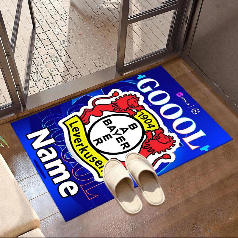 Custom Name Personalized Bayer 04 Leverkusen Print Carpet, Versatile Home Decor Rug, for Playroom, Apartment, Balcony, Entryway, Hallway Gift