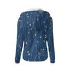 Women's Fashion Retro Floral Print Hooded Plush Casual Top Zipper Jacket