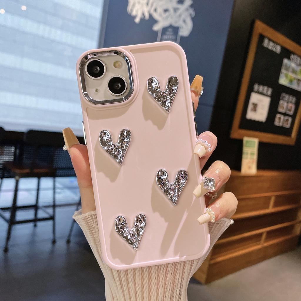 Suitable for Apple 15PROMAX Metal Photo Frame Silver Love Tpu Mobile Phone Case IPhone7 16 Mobile Phone Case