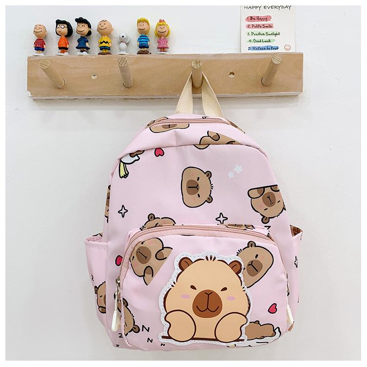 Capybara Cartoon Printed Backpack Children Schoolbag Leisure Fashion Bag Travel