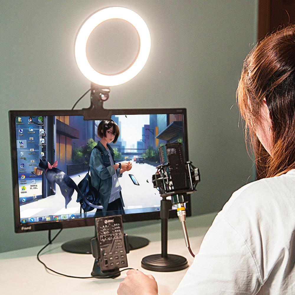 

26cm/16cm Protable Led Selfie Ring Light For Youtube Live Streaming Studio Video Dimmable Photography Lighting With USB Cable