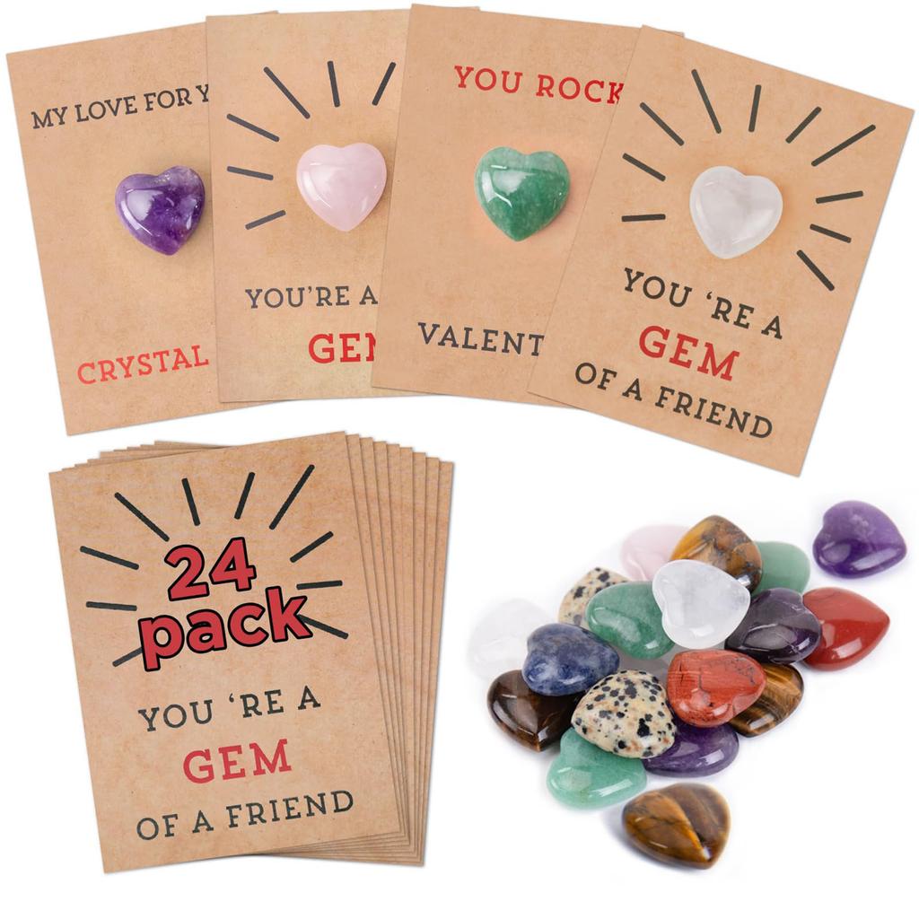 Creative Cards with Heart Shape Crystal Stones Sweet Delicate Exquisite Craftasmanship Gift Cards for Present Blessing Cards
