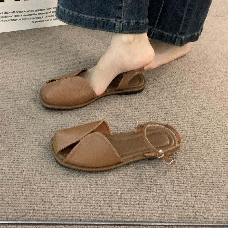 

Fashion Summer Women s Roman Sandals Breathable Flat Comfortable Sandals 2025 New Fashion Woven Hollow Retro Sandals Sandalias De Mujer 35 коричневый