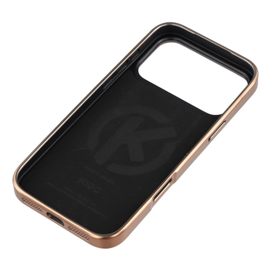 KIGC For iPhone 17 Pro Max Case PC + TPU + PU Electroplating Phone Cover