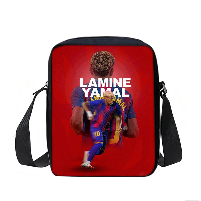 Voetbalster Schooltassen Telefoon Tas Boodschappentas L-Lamin Yamal Bedrukt Leren, Reizen Schouder Crossbody Tas Handtas Beste Cadeau