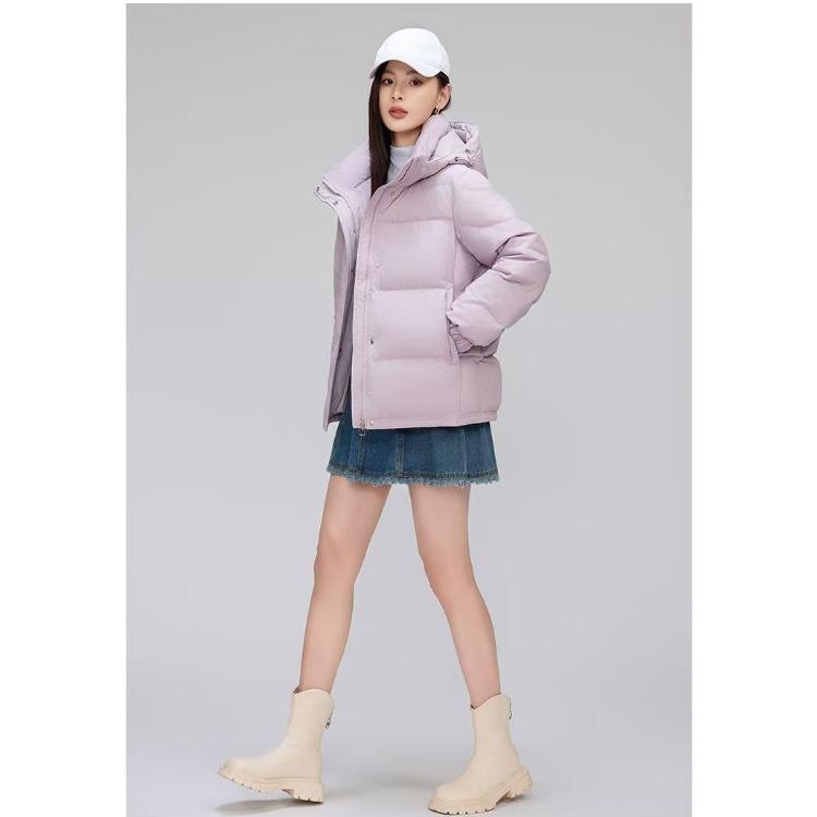 Thickened Down Cotton Jacket with Detachable Hood for Winter Petite
