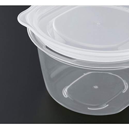 Rakuchin Pack Storage Container, for One Serving of Rice, 270ml Capacity, Clear White, Pack of 2