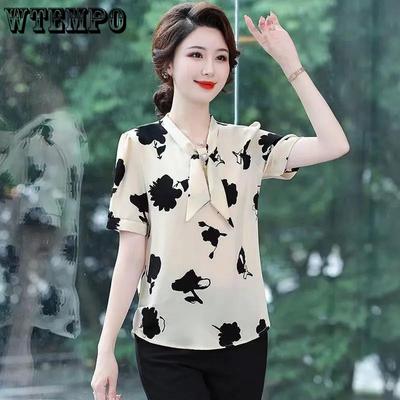 Short Sleeved Shirt for Women's Summer Ladies Loose Casual Shirt Fashionable Printed T-shirt