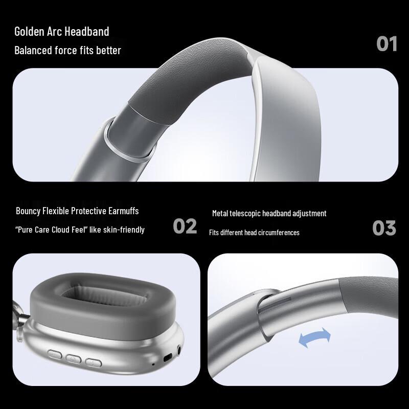 aigo WH300 Active Noise Cancelling Bluetooth Over-Ear Headphones