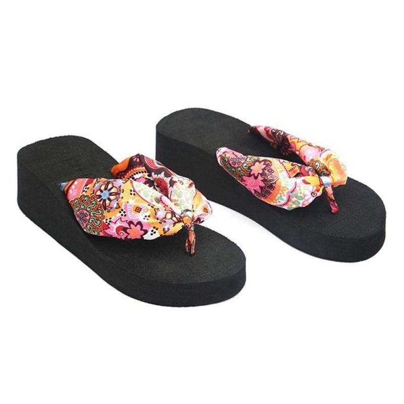 Elegant Women Summer Flip Flops Wedge Heeled Platforms With Comfortable Beach Shoes