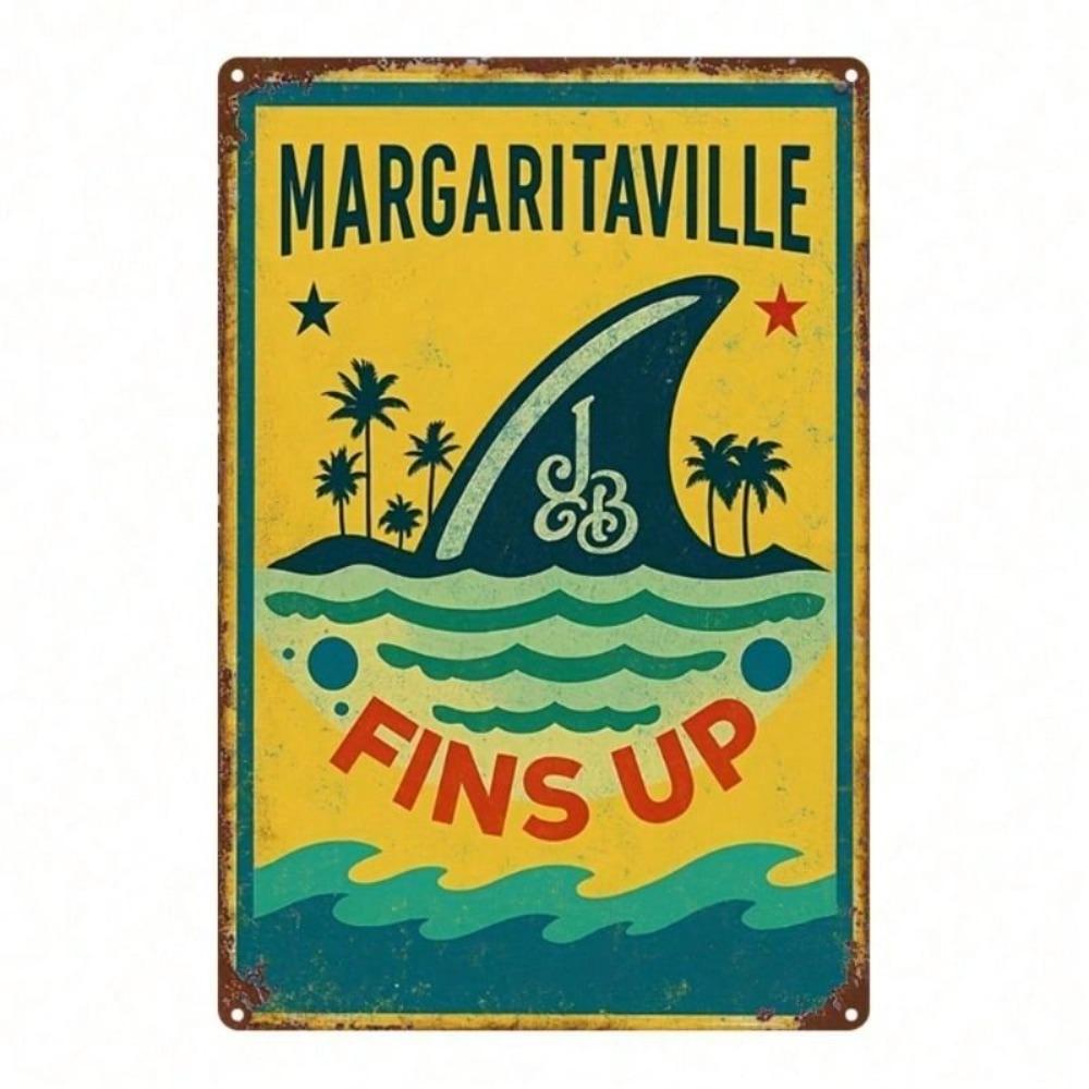 Vintage Metal Shark Sign 20x30cm Retro Garage Bar Home Decor